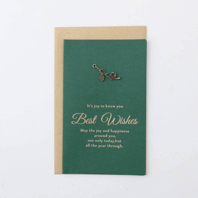Set Thiệp BEST WISH xanh gồm Bao thư, Thiệp đính charm và Giấy viết xinh xắn