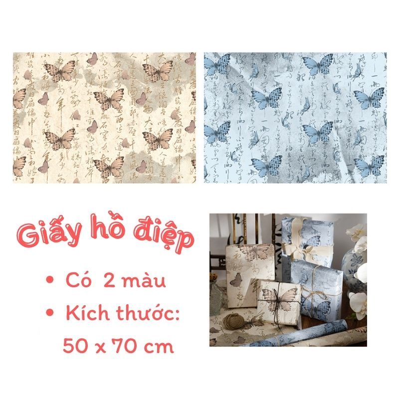 Giấy gói quà hình Hồ Điệp xinh xắn, bắt mắt