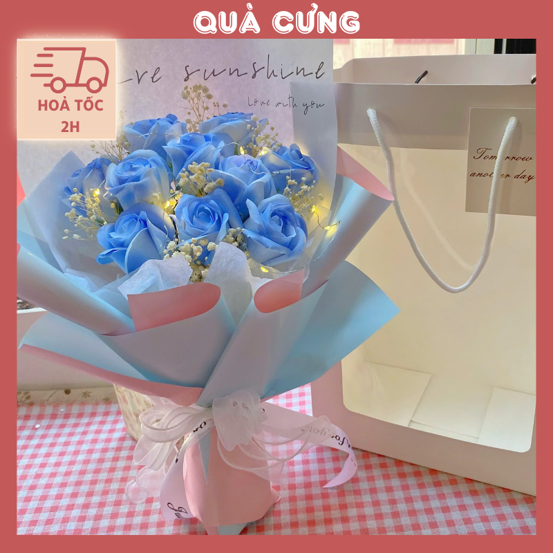 [HỎA TỐC] Quà tặng Bó hoa sáp mix hoa baby xinh xắn tặng bạn bè, người yêu