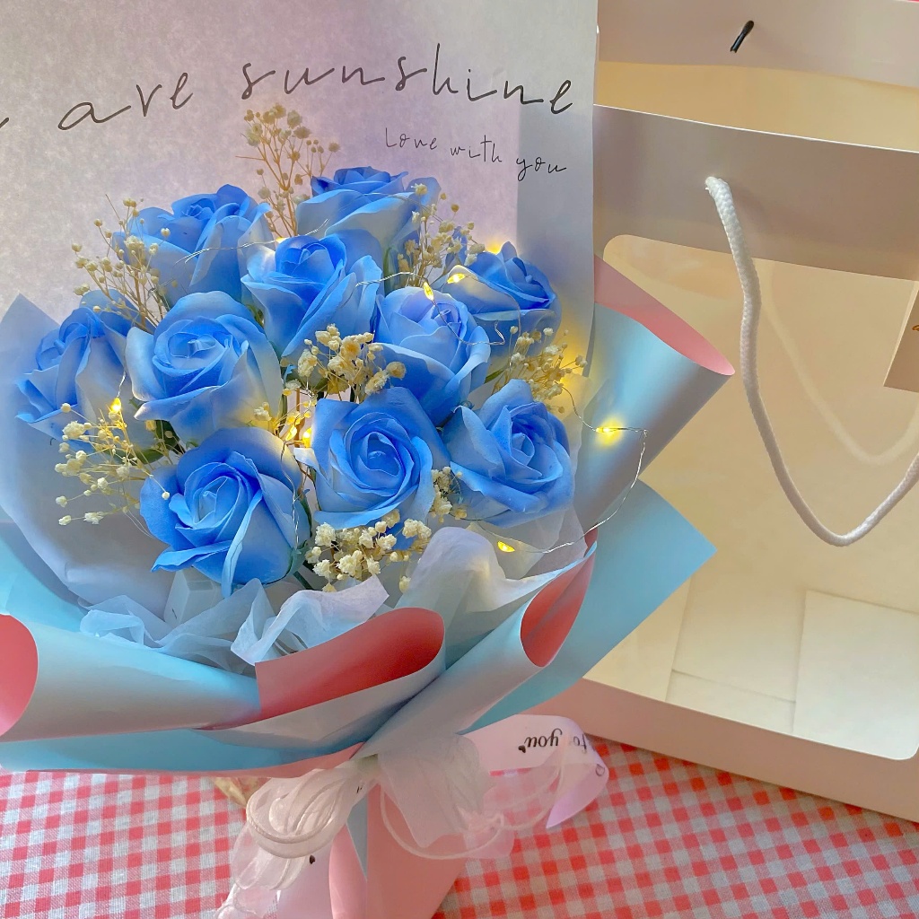 [HỎA TỐC] Quà tặng Bó hoa sáp mix hoa baby xinh xắn tặng bạn bè, người yêu