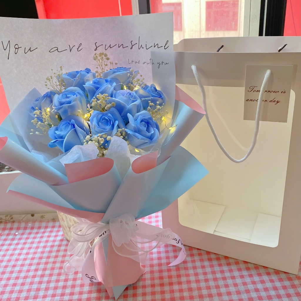 [HỎA TỐC] Quà tặng Bó hoa sáp mix hoa baby xinh xắn tặng bạn bè, người yêu