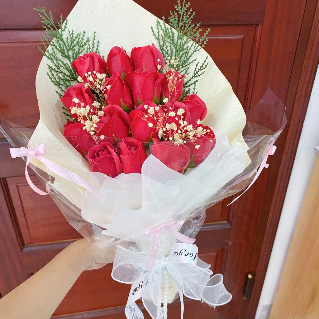 [HỎA TỐC] Quà tặng Bó hoa sáp hình thoi xinh xắn tặng bạn bè, người yêu