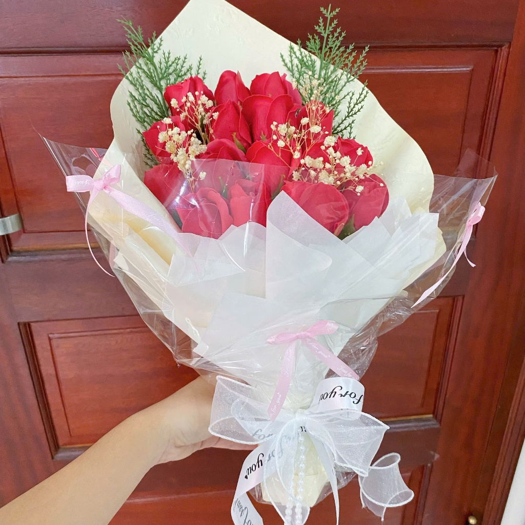 [HỎA TỐC] Quà tặng Bó hoa sáp hình thoi xinh xắn tặng bạn bè, người yêu