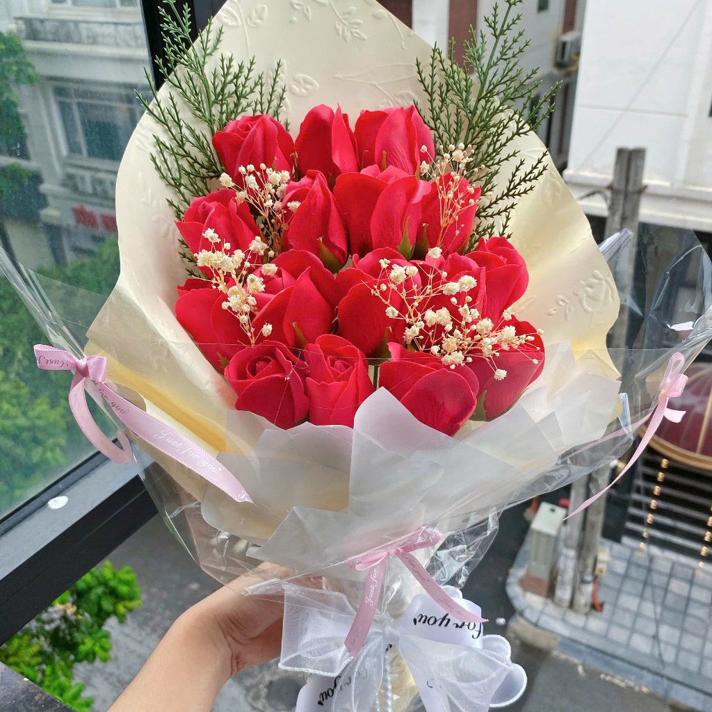 [HỎA TỐC] Quà tặng Bó hoa sáp hình thoi xinh xắn tặng bạn bè, người yêu