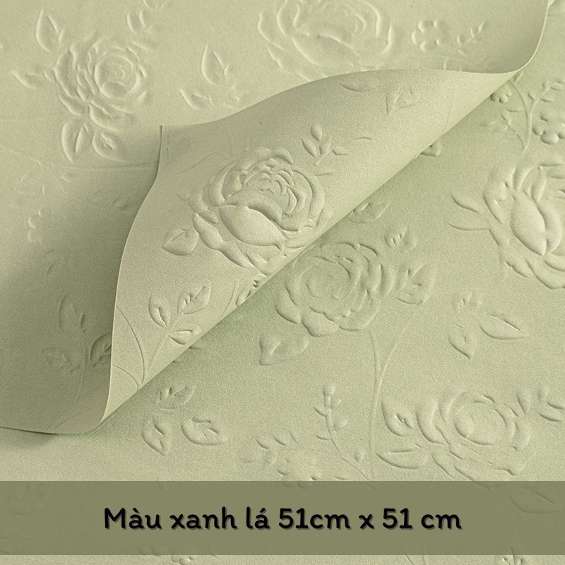 Giấy gói hoa, gói quà họa tiết hoa hồng in nổi dày dặn, xinh xắn
