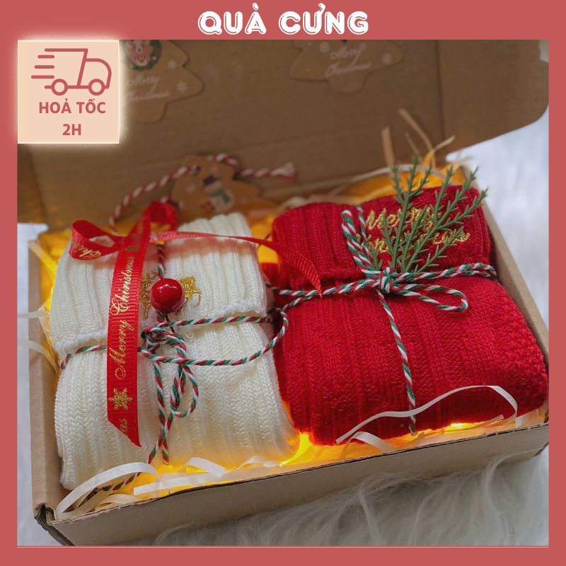 Set 2 Tất len ấm áp, xinh xắn làm quà tặng người yêu, tặng bạn bè