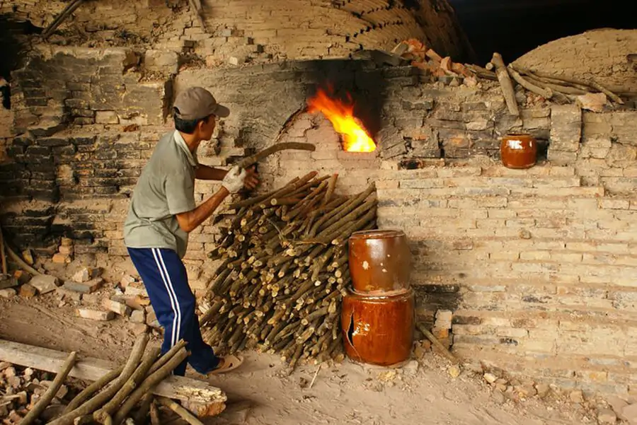 Nung gốm làm chậu
