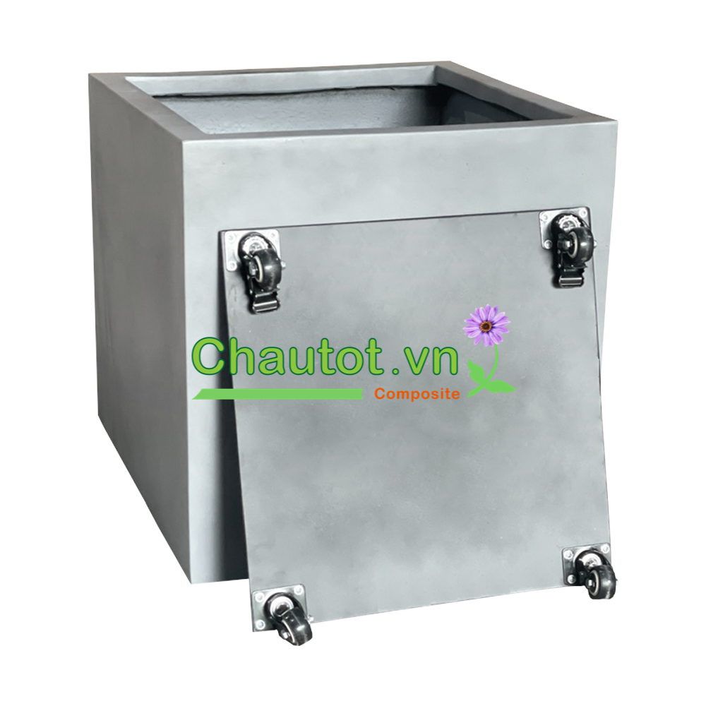 Chậu Composite Vuông kèm đế bánh xe BAOBINH CT2064