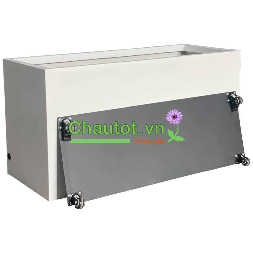 Chậu Composite Chữ Nhật kèm đế bánh xe BAOBINH CT2066