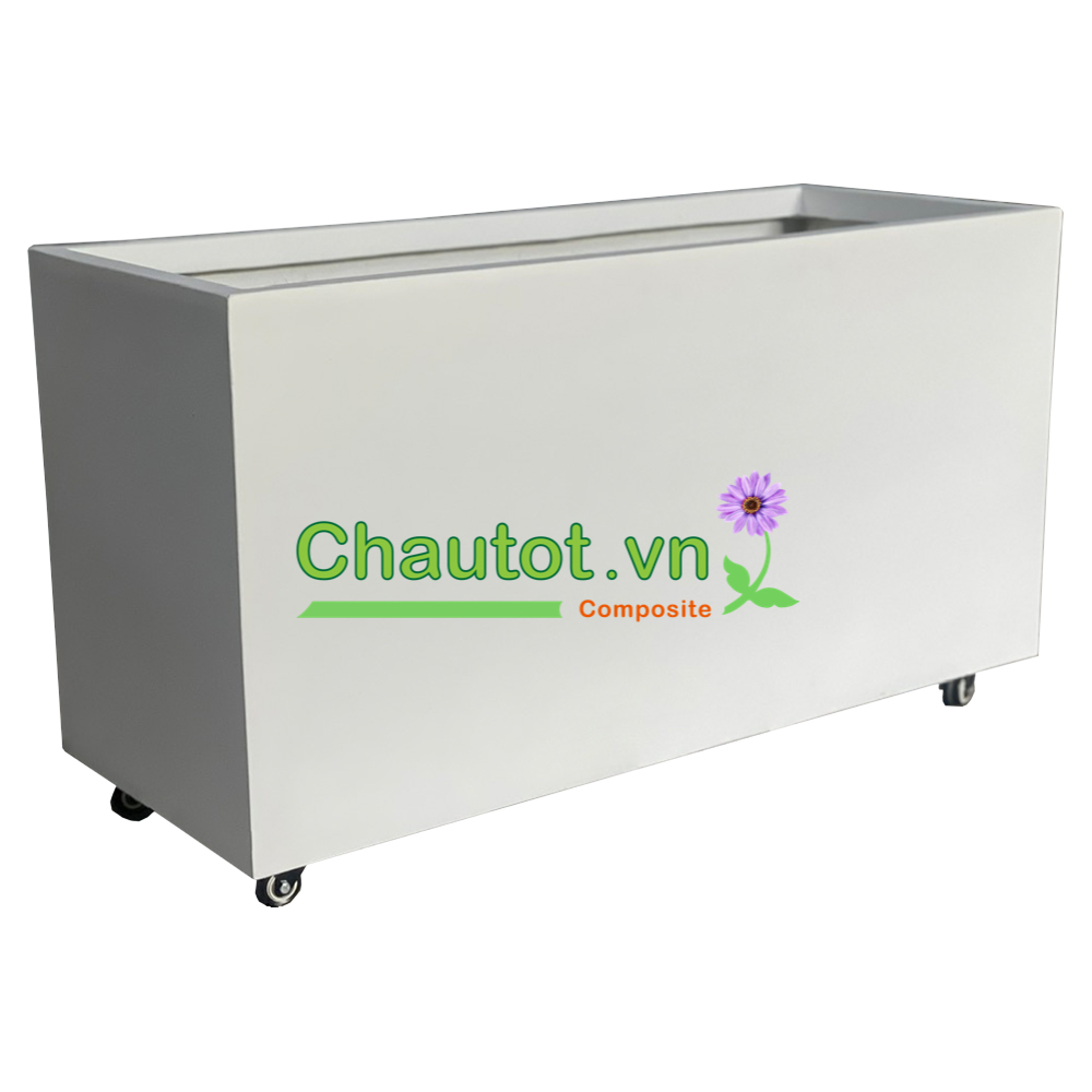 Chậu Composite Chữ Nhật kèm đế bánh xe BAOBINH CT2066
