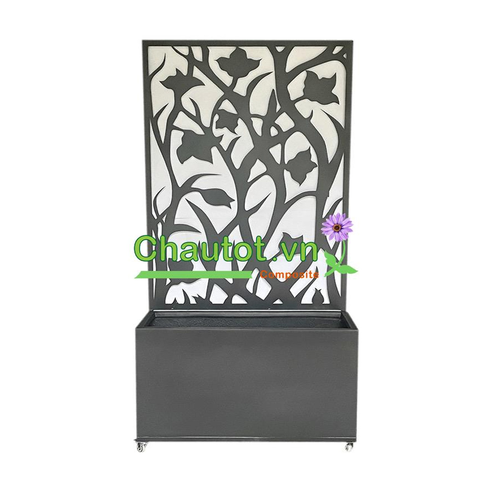 Chậu composite chữ nhật kèm vách deco BAOBINH – CT2075