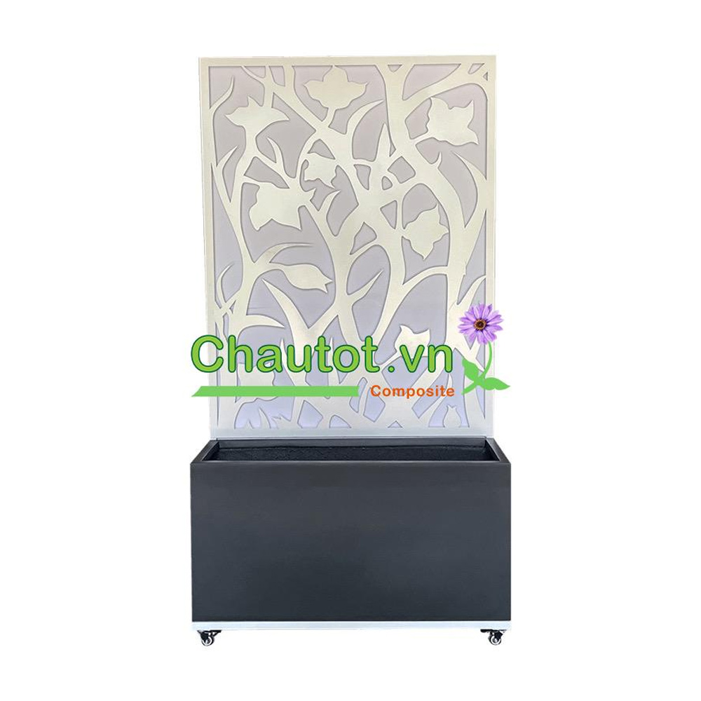 Chậu composite chữ nhật kèm vách deco BAOBINH – CT2075