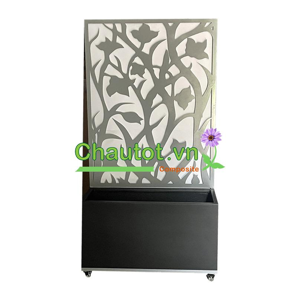 Chậu composite chữ nhật kèm vách deco BAOBINH – CT2075