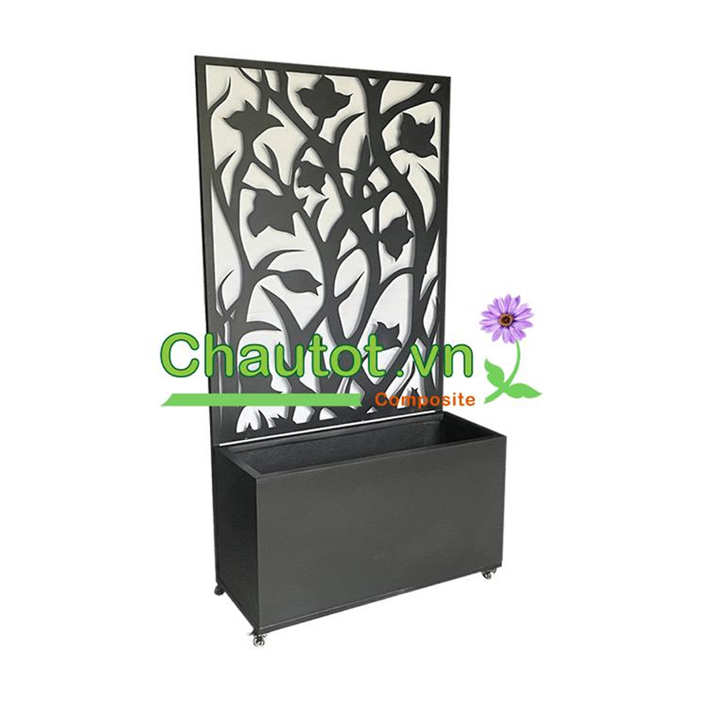 Chậu composite chữ nhật kèm vách deco BAOBINH – CT2075