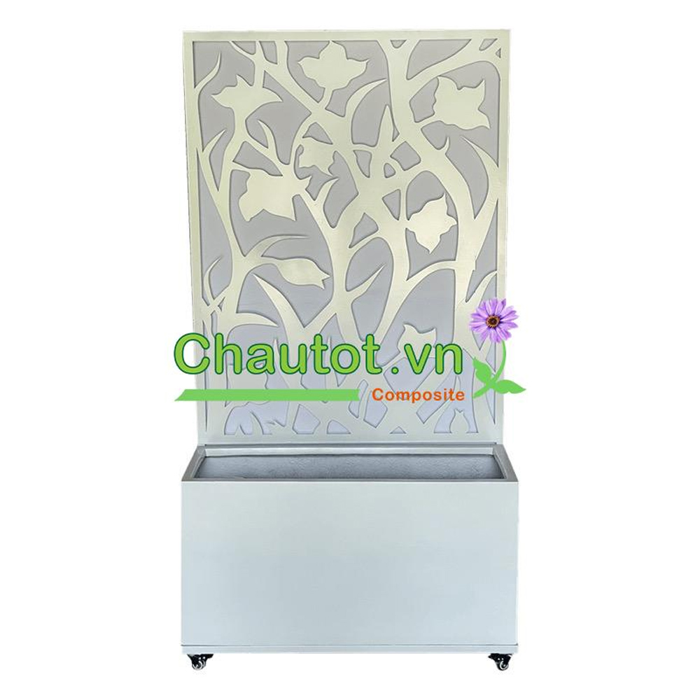 Chậu composite chữ nhật kèm vách deco BAOBINH – CT2075