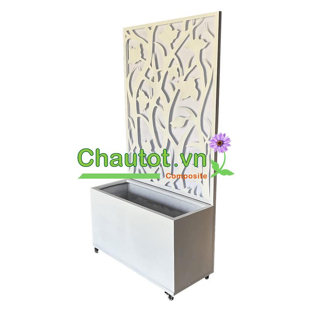 Chậu composite chữ nhật kèm vách deco BAOBINH – CT2075