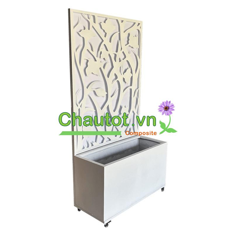 Chậu composite chữ nhật kèm vách deco BAOBINH – CT2075