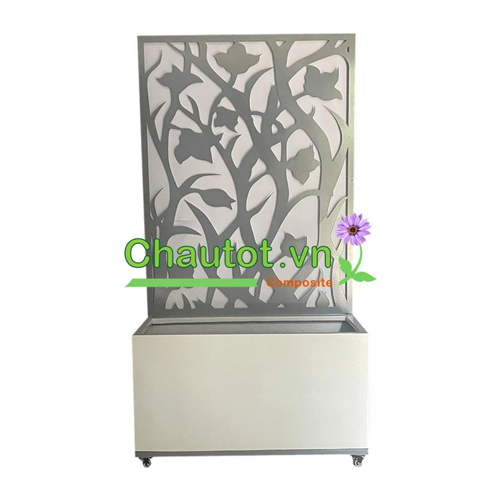 Chậu composite chữ nhật kèm vách deco BAOBINH – CT2075