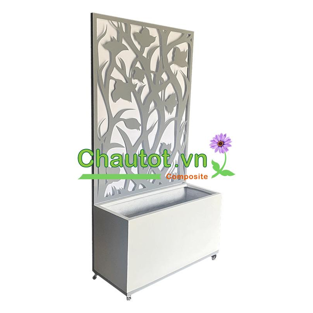 Chậu composite chữ nhật kèm vách deco BAOBINH – CT2075