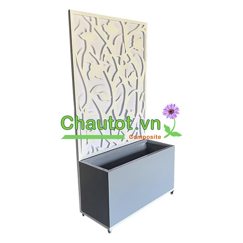 Chậu composite chữ nhật kèm vách deco BAOBINH – CT2075