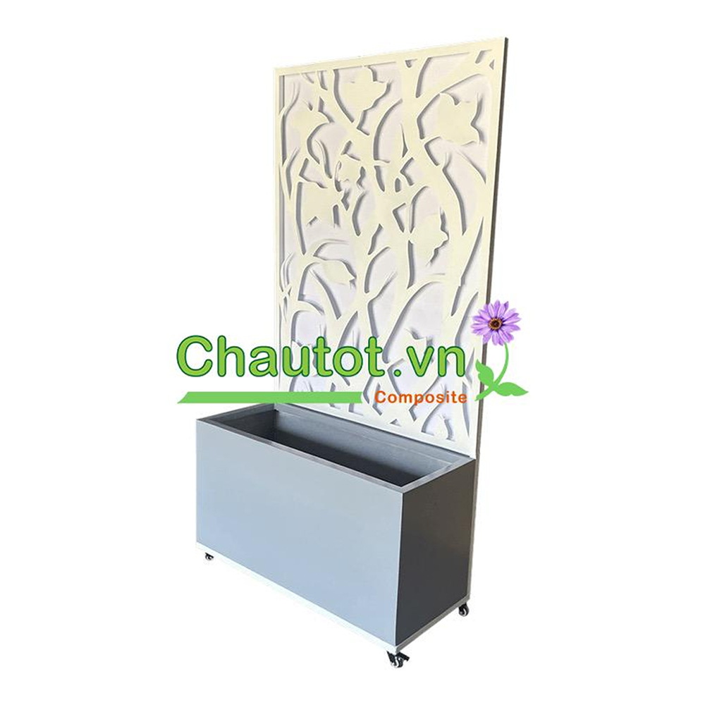 Chậu composite chữ nhật kèm vách deco BAOBINH – CT2075