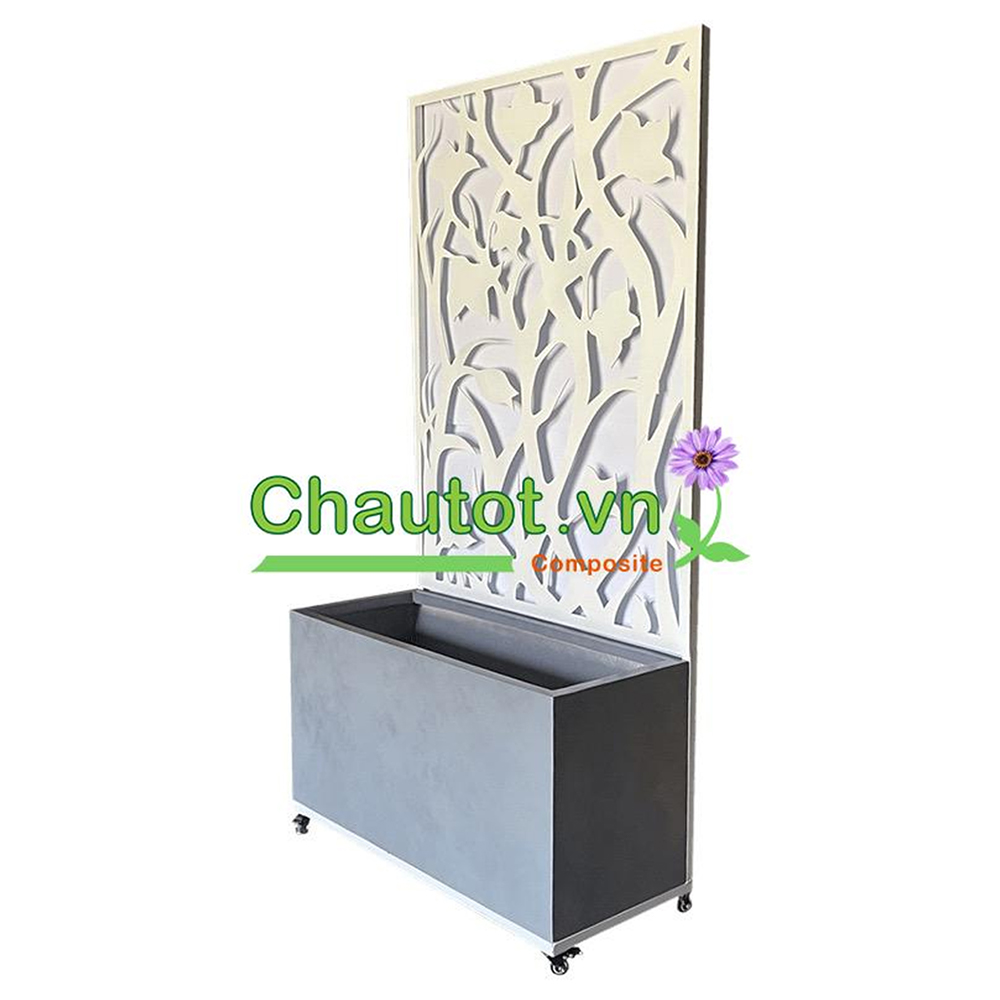 Chậu composite chữ nhật kèm vách deco BAOBINH – CT2075