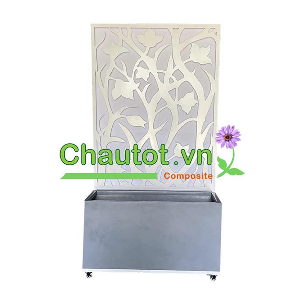 Chậu composite chữ nhật kèm vách deco BAOBINH – CT2075