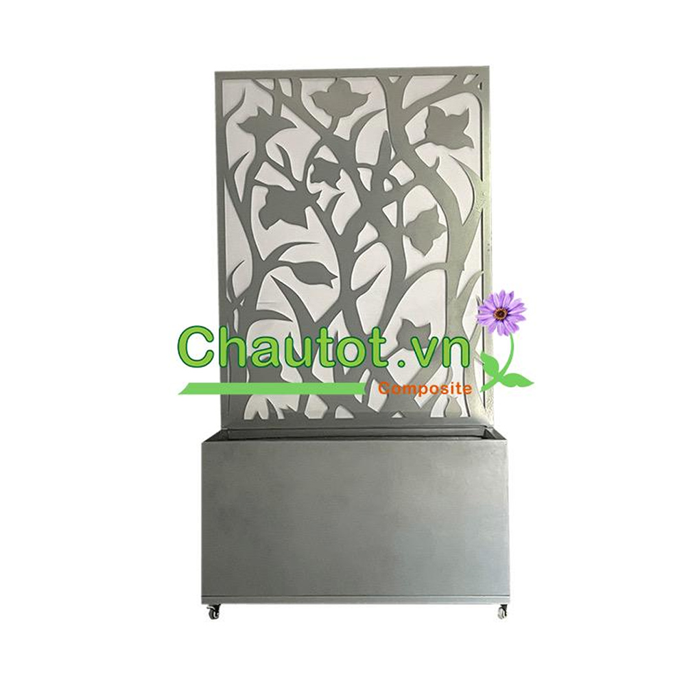 Chậu composite chữ nhật kèm vách deco BAOBINH – CT2075