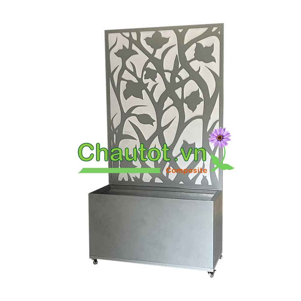 Chậu composite chữ nhật kèm vách deco BAOBINH – CT2075