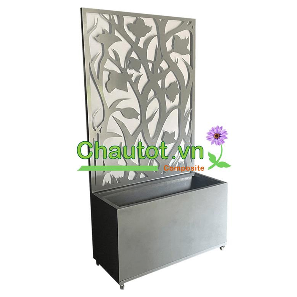 Chậu composite chữ nhật kèm vách deco BAOBINH – CT2075