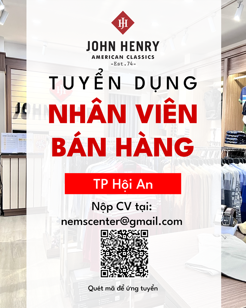 Tuyển dụng - Nhân viên bán hàng tại Hội An