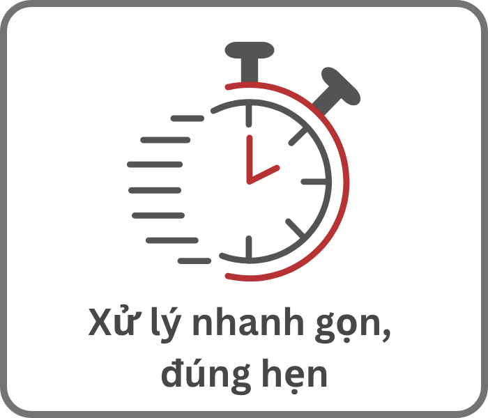 Xử lý nhanh gọn, đúng hẹn