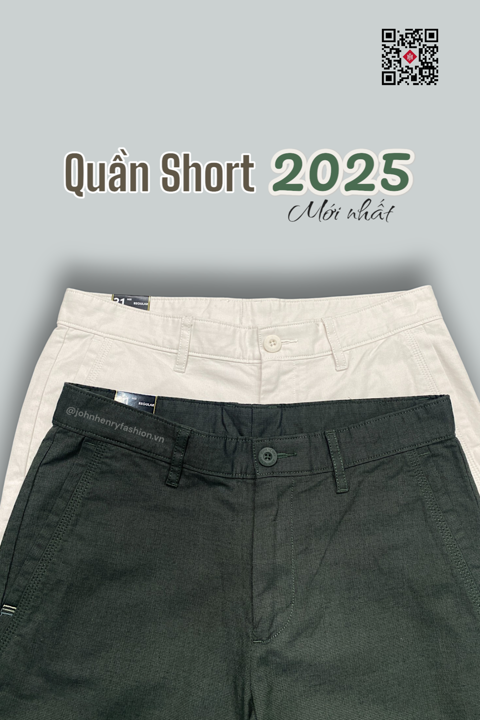 Quần Short Nam Khaki Trên Gối