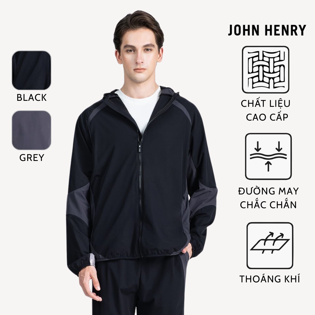 Áo Khoác Nam Phao Mỏng Năng Động