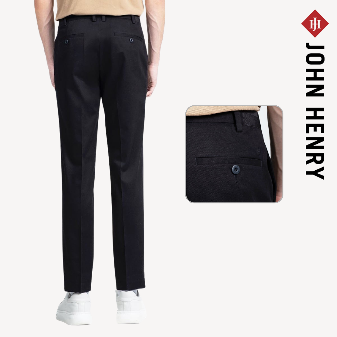 Quần Khaki Tăng Đơ Chống Nhăng Form Vừa