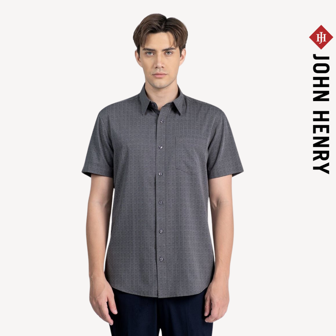 Áo Sơ Mi Nam Công Sở Tay Ngắn Vải Sợi Tre