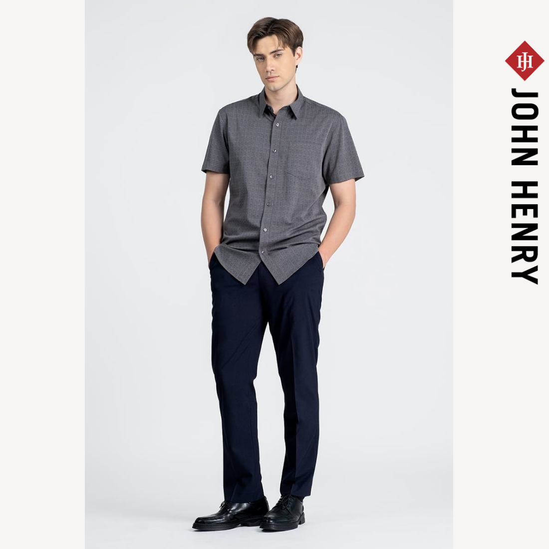 Áo Sơ Mi Nam Công Sở Tay Ngắn Vải Sợi Tre