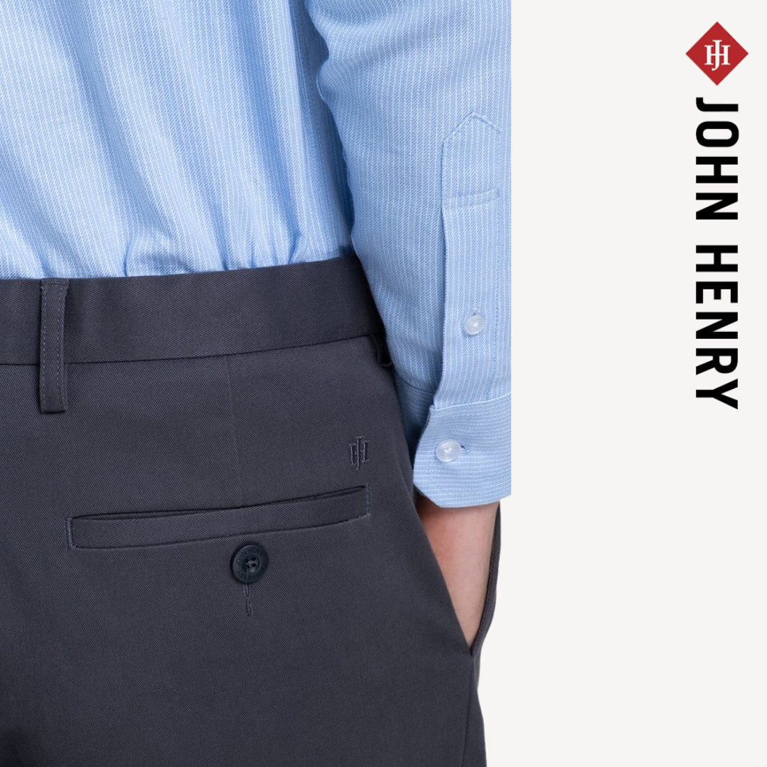 Quần Khaki Tăng Đơ Chống Nhăng Form Vừa