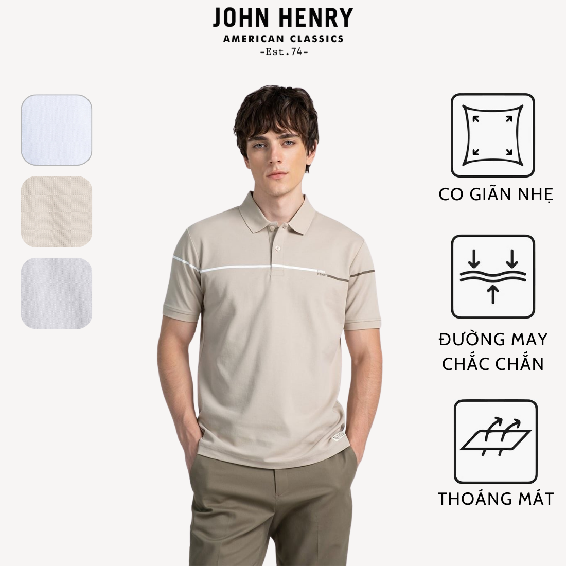 Áo Polo Nam Trẻ Trung Form Ôm