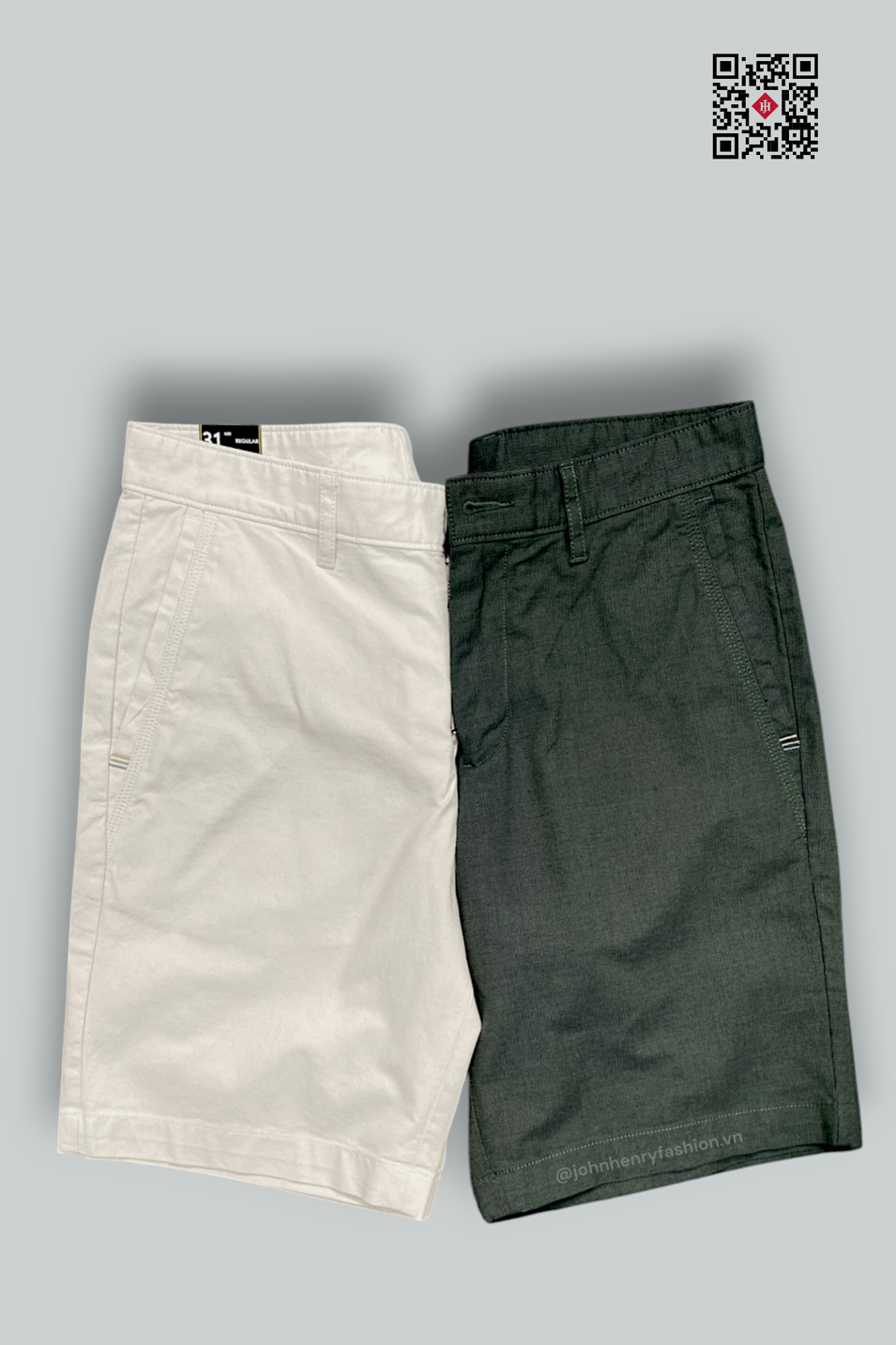Quần Short Nam Khaki Trên Gối