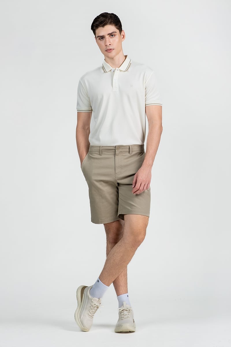 Quần Short Nam Khaki Trên Gối