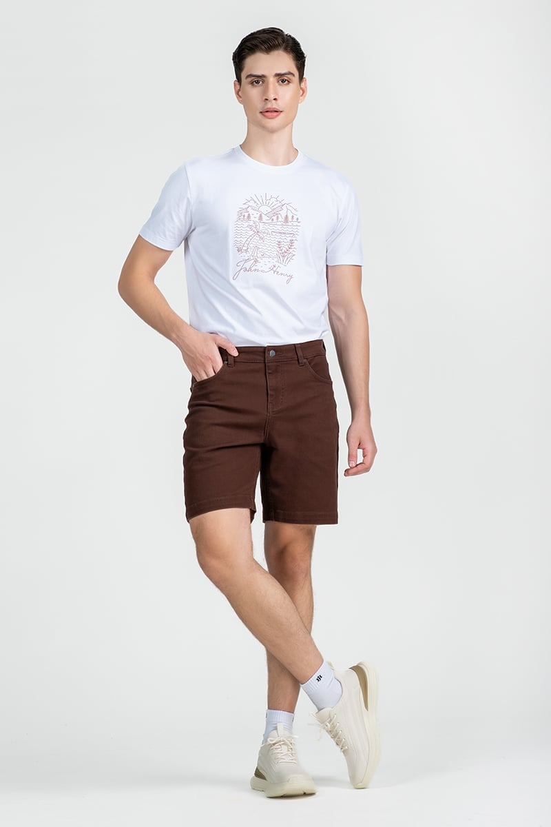 Quần Short Nam Khaki Trên Gối