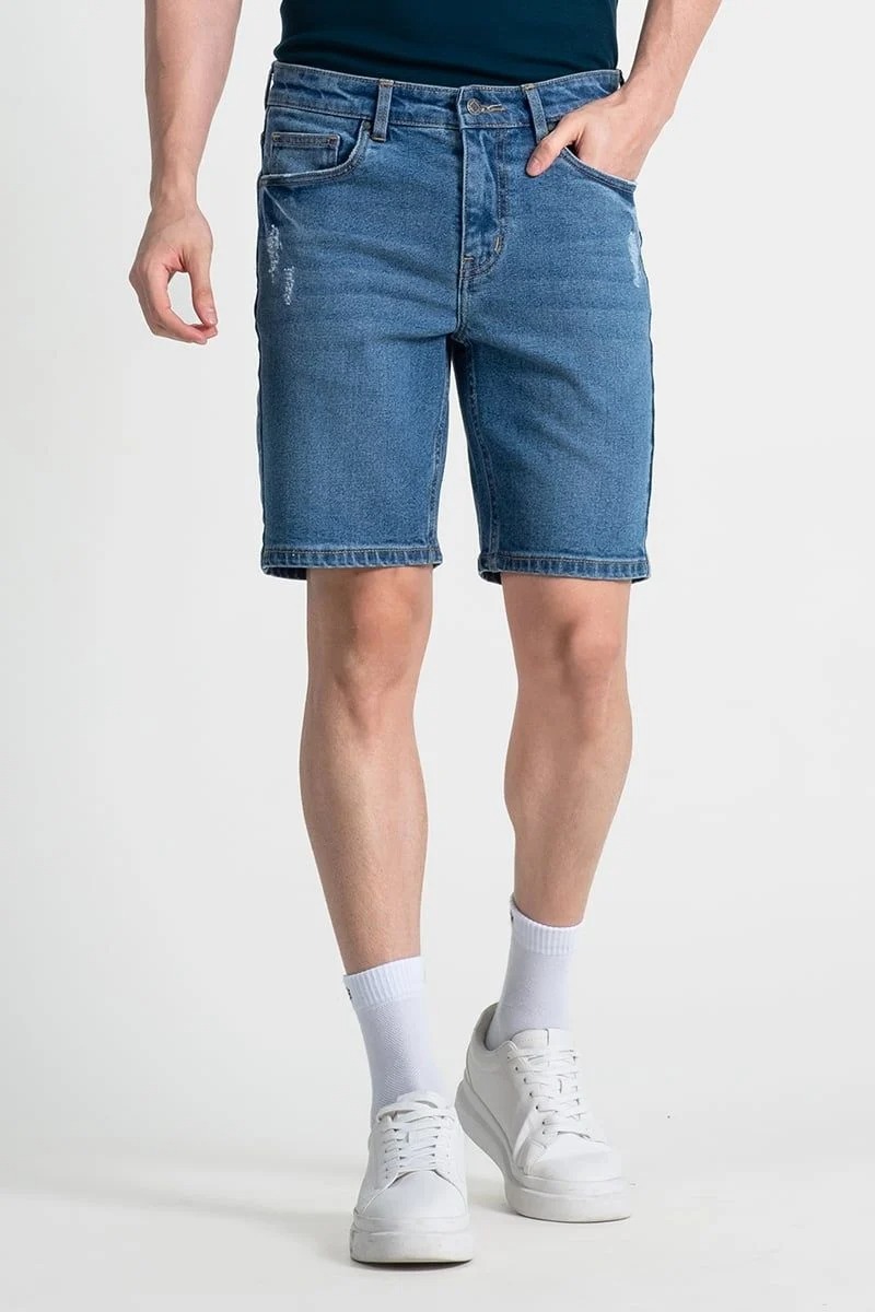Quần Short Nam Khaki Trên Gối