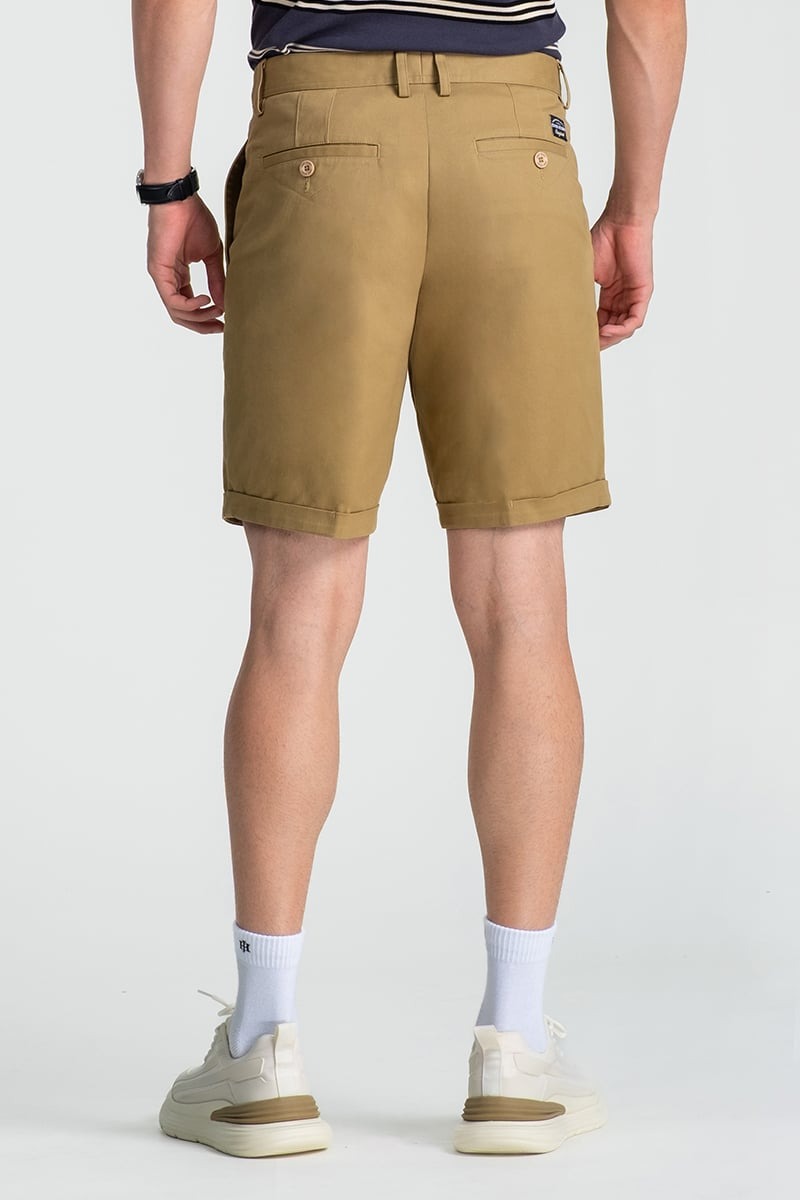 Quần Short Nam Khaki Trên Gối