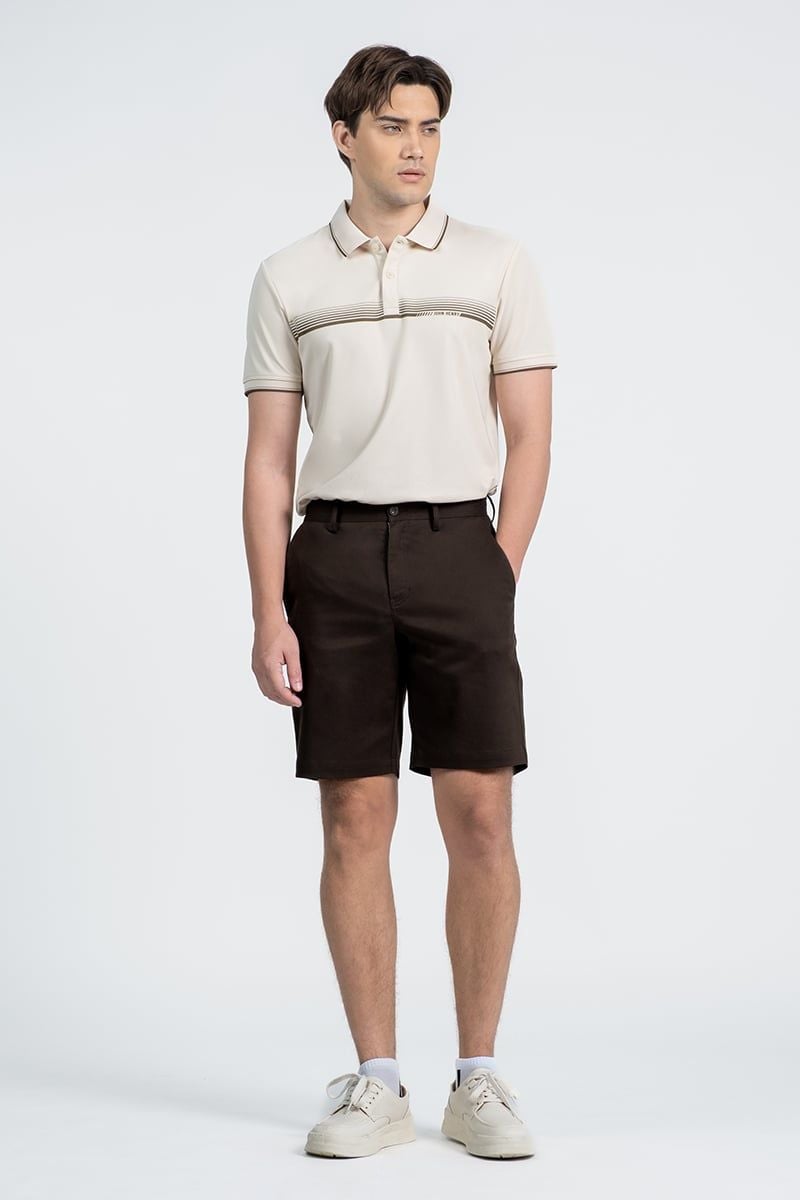 Quần Short Nam Khaki Trên Gối