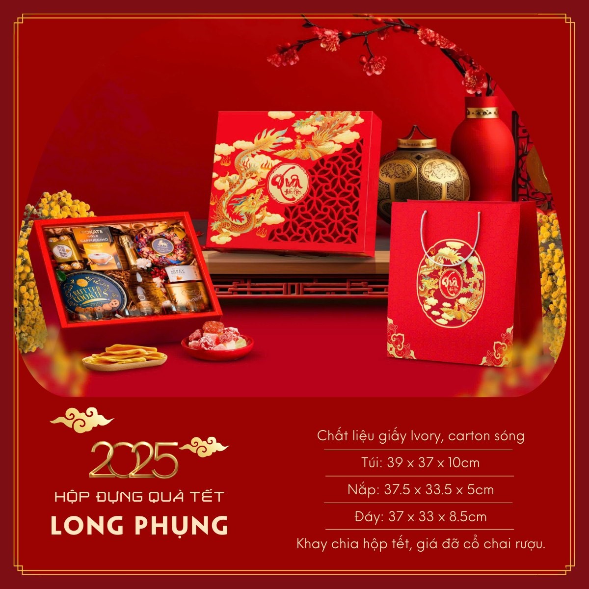 Hộp quà tết 2025 Long Phụng