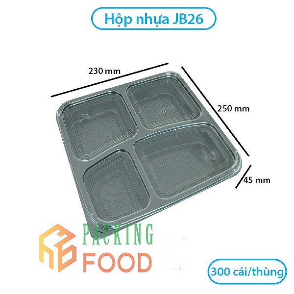 Hộp Nhựa Đựng Cơm 4 Ngăn JB26