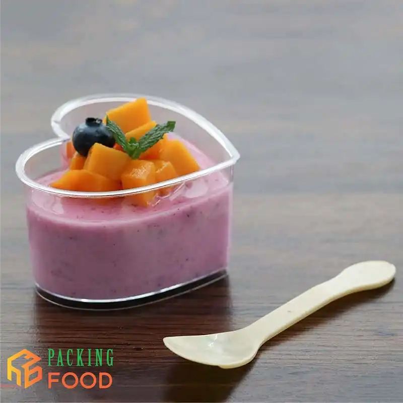 Cốc Ly Nhựa PS Trái Tim 140ml Đựng Pudding-Mousse 7745