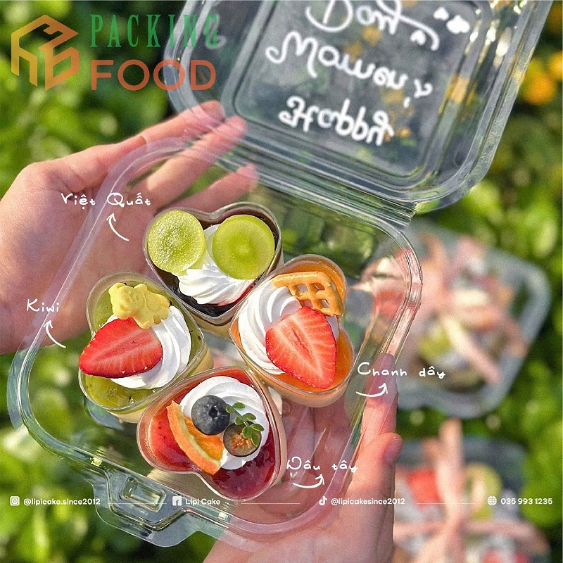 Hộp Nhựa Trong Đựng Bento Cake Tiramisu Douyin