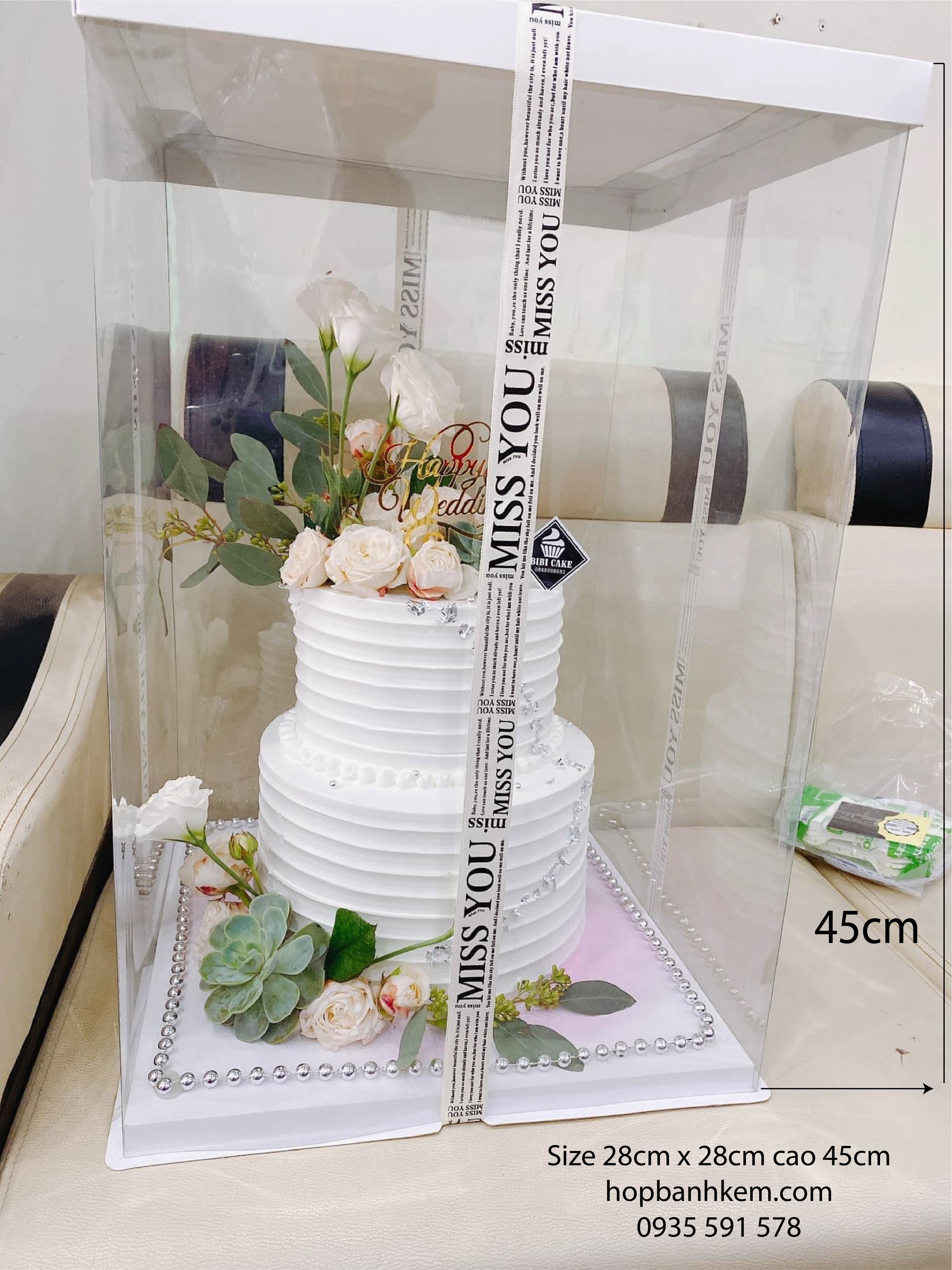 Hộp Đựng Bánh Kem Mica Nhựa Trong Size 28[VN]